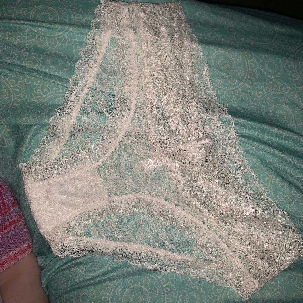 Blue and white lace underwear brand new size large